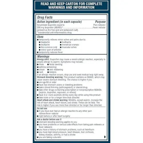 Advil Liqui-Gels Minis Pain Reliever and Fever Reducer, Pain Medicine for Adults with Ibuprofen 200mg for Pain Relief - 160 Liquid Filled Capsules AdvilAu supplements