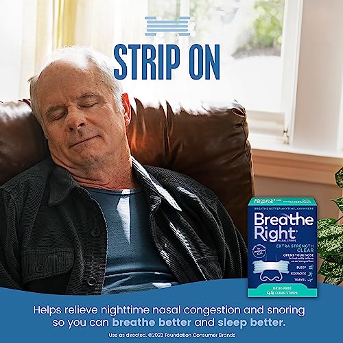 Breathe Right Nasal Strips | Extra Strength | Clear | For Sensitive Skin Breathe RightUS supplements