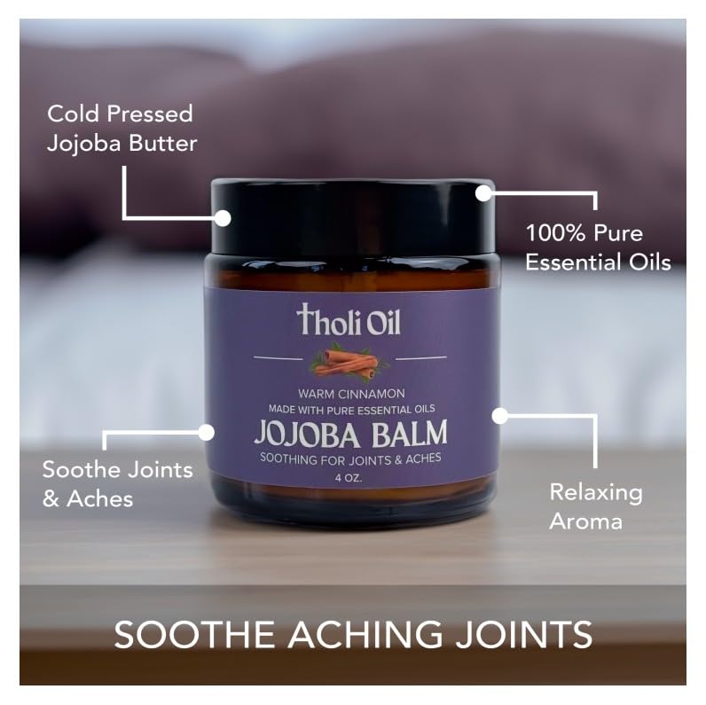 tHOli Plantar Fasciitis Relief Balm – Jojoba Cream with Cinnamon, Cassia, Spikenard & Hyssop – Soothes Heels, Supports Joints & Skin Repair (1oz) Tholi OilAu supplements