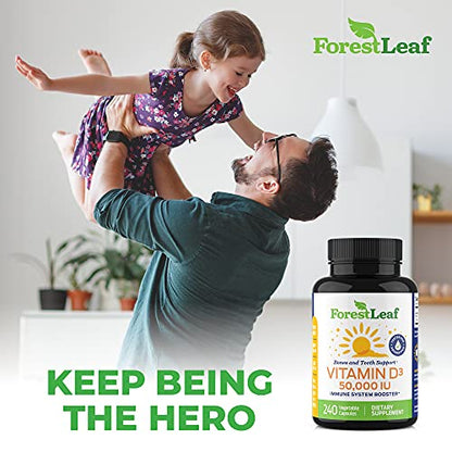 ForestLeaf - Vitamin D3 IU Weekly Supplement (50,000 IU - 240 Count) ForestLeafUS supplements