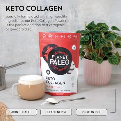 Planet Paleo Keto Collagen Powder (220g, 22 Servings) - Grass-Fed, High Protein Planet PaleoUS supplements