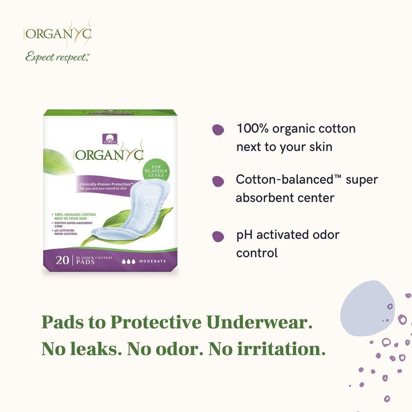 Organyc 100% Organic Cotton Light Incontinence Liners for Bladder Leakage Control OrganycAu supplements