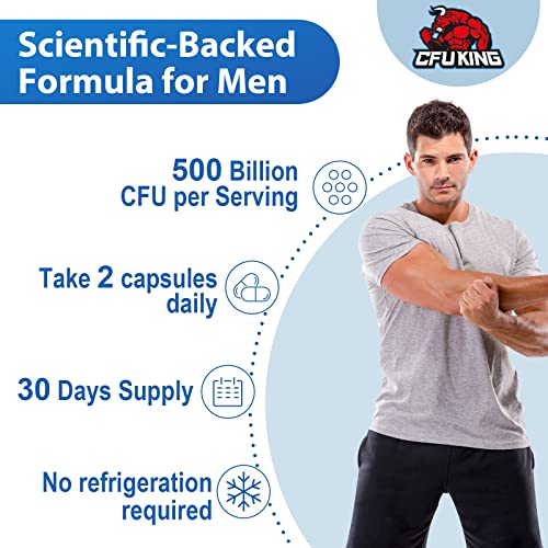 Probiotics for Men, 500 Billion CFU + 12 Strains Men's Probiotic with Turmeric Cranberry CFUKINGAu supplements