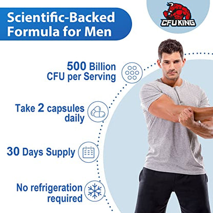 Probiotics for Men, 500 Billion CFU + 12 Strains Men's Probiotic with Turmeric Cranberry CFUKINGUS supplements