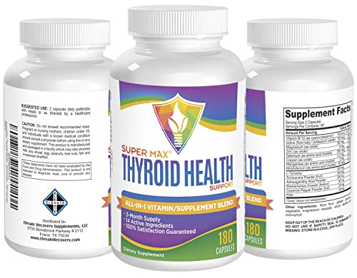 3-Month Thyroid Support Supplement (All-in-1 Formula) with 14 Active Ingredients Elevate Recovery SupplementsUS supplements