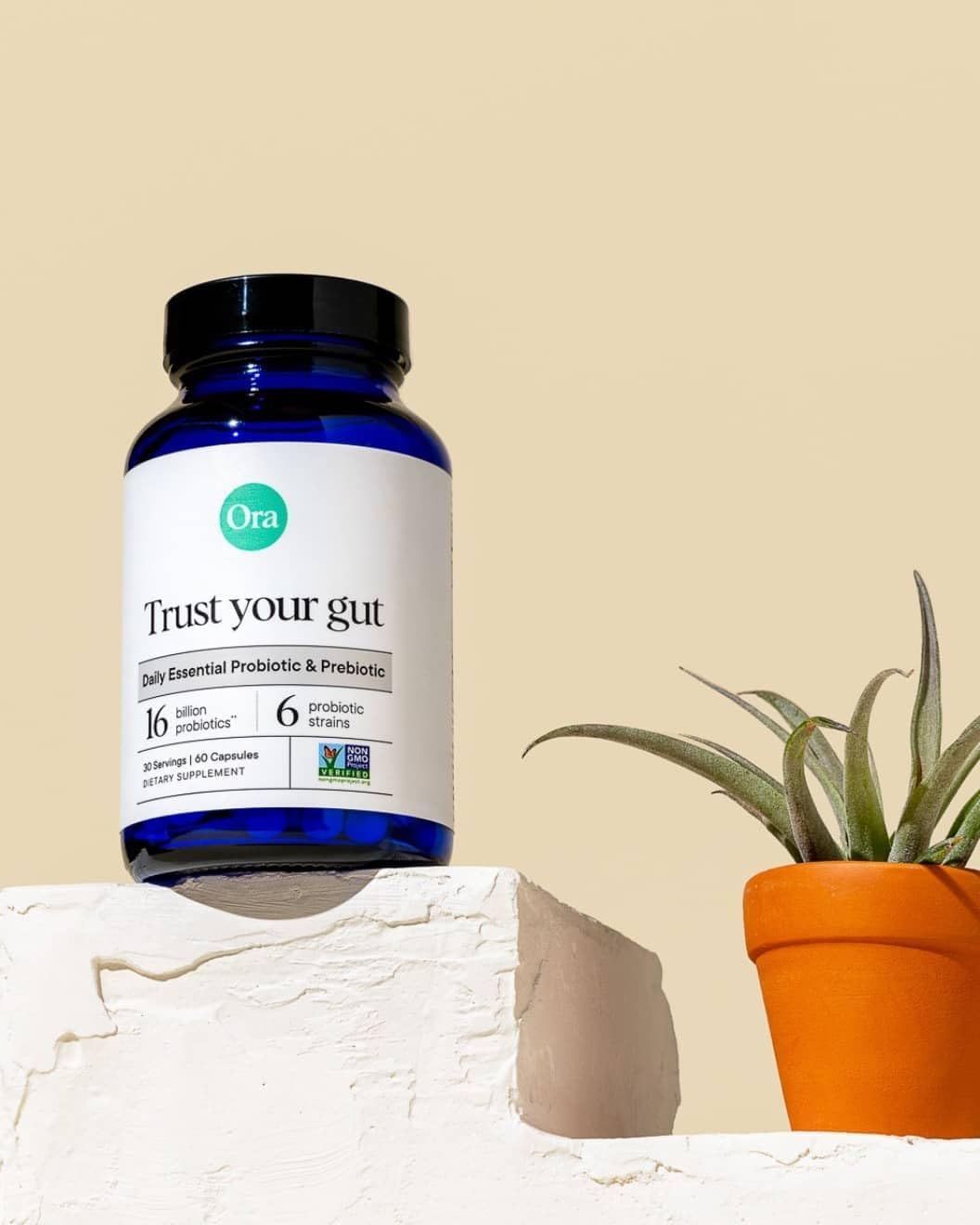 Ora Organic Probiotics with Prebiotics for Digestive Health 16 Billion CFU - Trust Your Gut - Strains - Acidophilus Lactobacillus Breve Bifidum Lactis Ora OrganicUS supplements