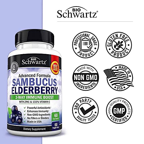 Elderberry with Zinc and Vitamin C for Adults - Immune Support Vitamins BioSchwartzAu supplements