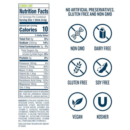 DripDrop Hydration - Zero Sugar Electrolyte Powder Packets Keto - Lemon Lime - 32 Count DripDropUS supplements