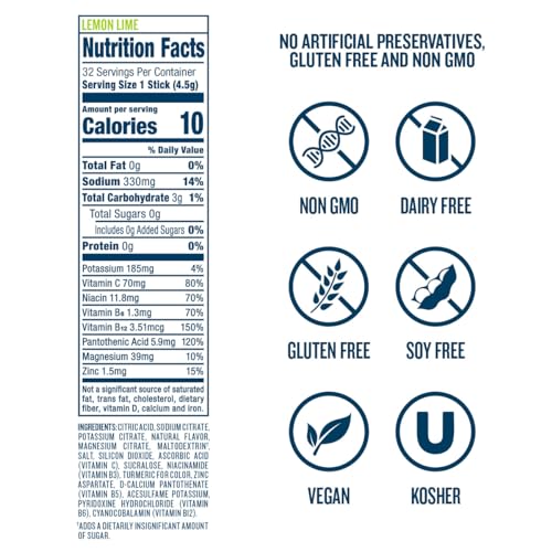DripDrop Hydration - Zero Sugar Electrolyte Powder Packets Keto - Lemon Lime - 32 Count DripDropAu supplements