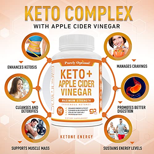 Premium Keto Pills + Apple Cider Vinegar Capsules with Mother - Utilize Fat Purely OptimalUS supplements