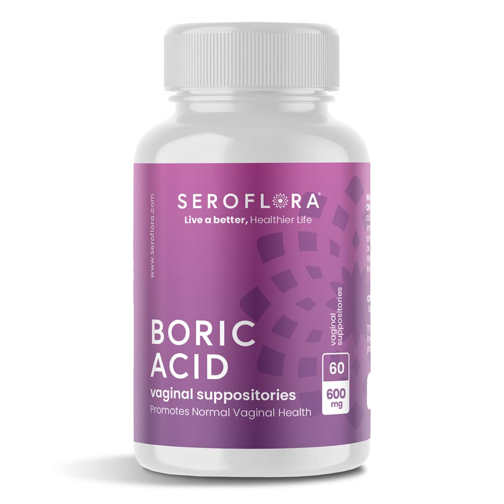 Seroflora Boric Acid Vaginal Suppositories - Promotes Vaginal pH Balance and Odor Control SerofloraAu supplements