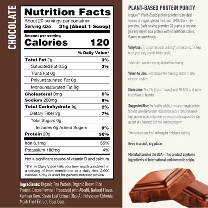 Isopure Chocolate Vegan Protein Powder, with Monk Fruit Sweetener & Amino Acids IsopureUS supplements