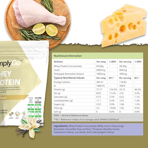 SimplyGo Whey Protein Powder | 900g | Simply Add 30g to Water, Juice or Shakes Simply SupplementsAu supplements