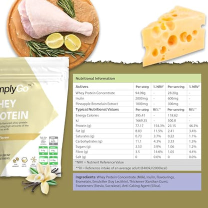 SimplyGo Whey Protein Powder | 900g | Simply Add 30g to Water, Juice or Shakes Simply SupplementsUS supplements