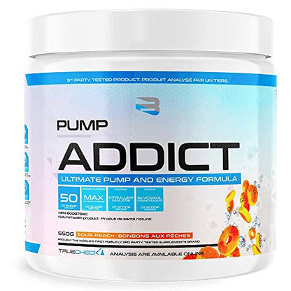 BELIEVE Pump Addict Ultimate Pre-Workout and Energy Formula Sour Peach, 550 g BelieveUS supplements