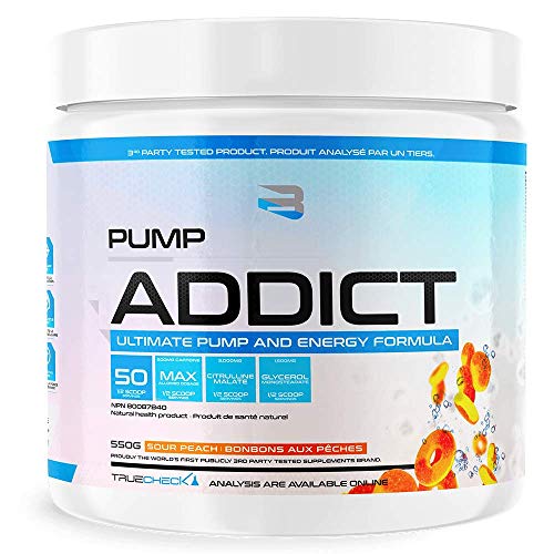 BELIEVE Pump Addict Ultimate Pre-Workout and Energy Formula Sour Peach, 550 g BelieveAu supplements