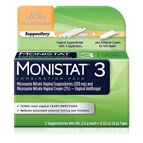 Monistat 3 Day Yeast Infection Treatment for Women, 3 Miconazole Suppository Inserts & External MonistatAu supplements