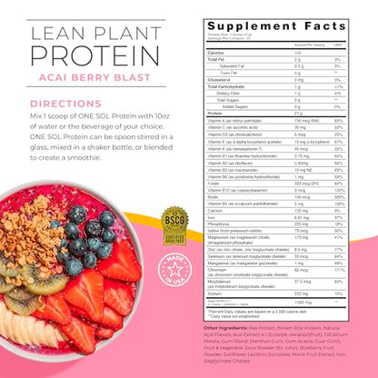 One Sol Protein Powder, Lean & Low Carb, No Bloating, Gluten Free, Lactose-Free One SolUS supplements