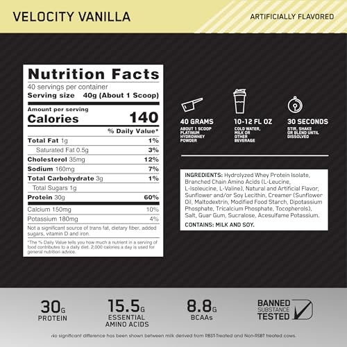 Optimum Nutrition Platinum Hydrowhey Protein Powder, 100% Hydrolyzed Whey Isolate Optimum NutritionUS supplements