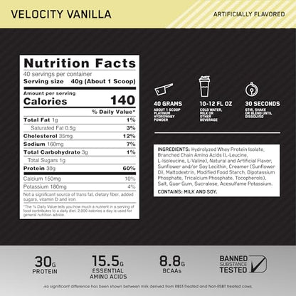 Optimum Nutrition Platinum Hydrowhey Protein Powder, 100% Hydrolyzed Whey Isolate Optimum NutritionUS supplements