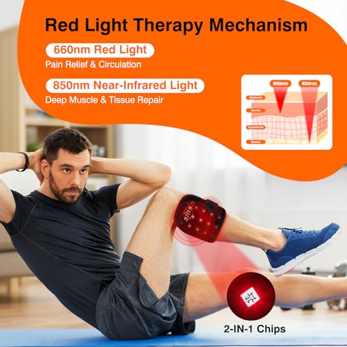 Cordless Red Light Therapy for Knee, Infrared Light Therapy Devices for Knee Pain Relief, Meniscus Injury agiogioAu supplements