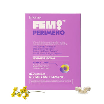 Upsa FEM Perimeno Perimenopause Supplements for Women - Non-Hormonal Pre-Menopause Support for Hot Flashes, Night Sweats, Mood, Sleep & Low Energy - 30 Capsules UpsaAu supplements