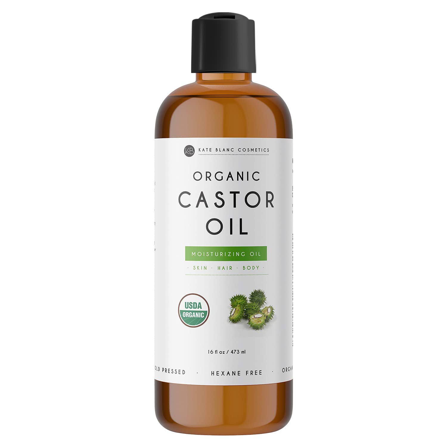 Kate Blanc Cosmetics Castor Oil 16oz - USDA Certified Organic. Cold-Pressed, 100% Pure Kate Blanc CosmeticsAu supplements