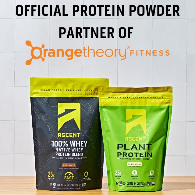 Ascent 100% Whey Protein Powder - Post Workout Whey Protein Isolate, Zero Artificial AscentUS supplements