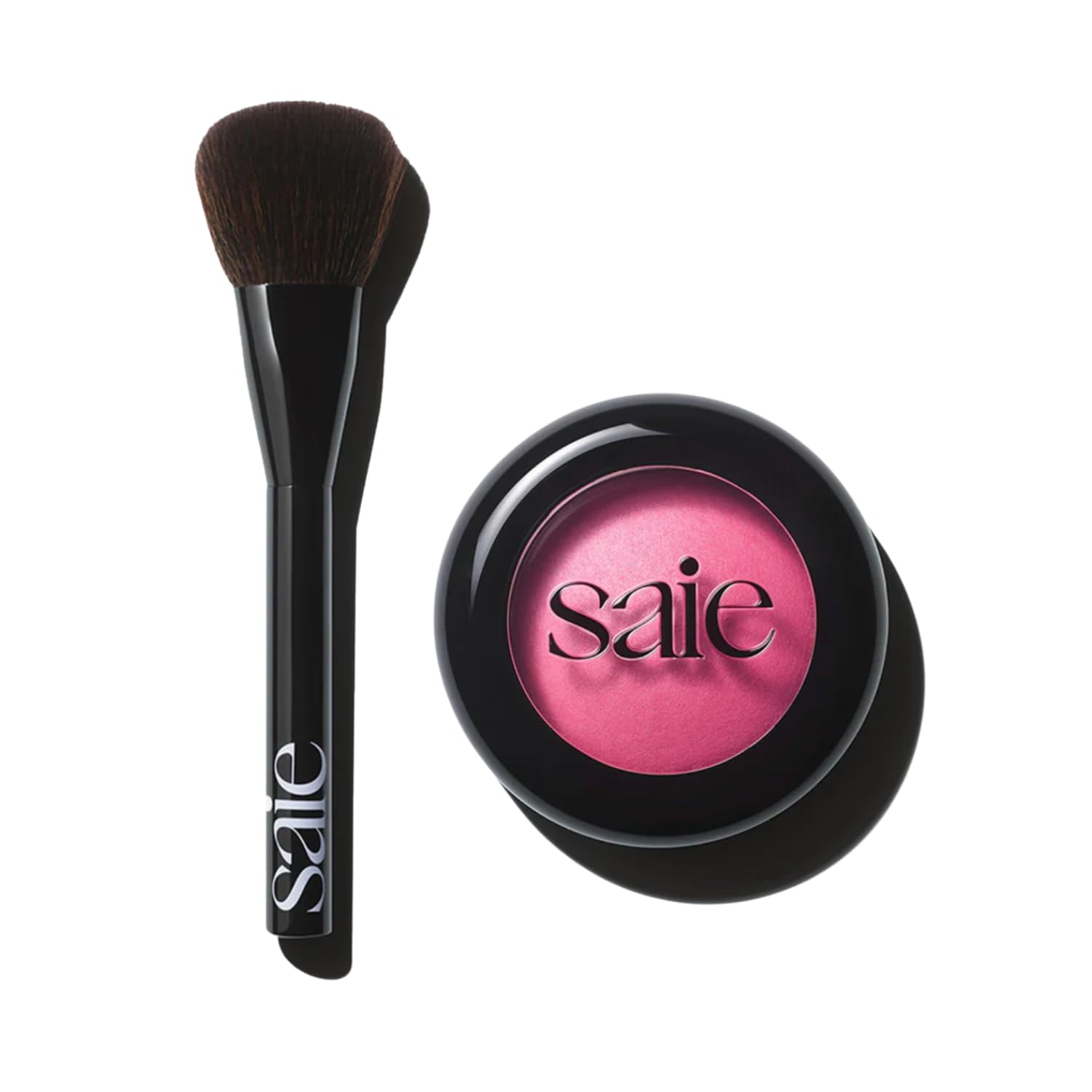 Saie Blush & Brush Duo - SuperSuede Baked Blush in Amore (.01 oz) & Powder Blush Brush - Talc-Free, Moisturizing Blush with Vegan, Fluffy Brush for Seamless Application SaieAu supplements