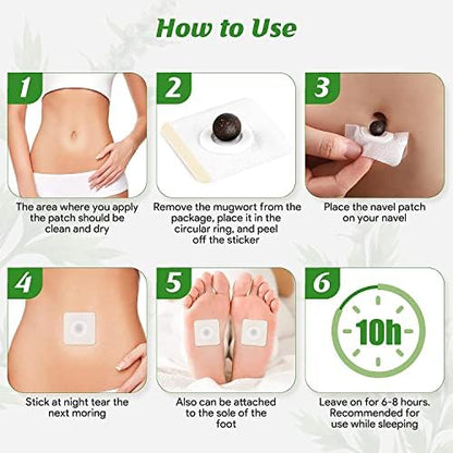 Mugwort Belly Patch for Men and Women with Natural Plant Extracts -60Pcs Body Sculpting SHENFYUS supplements