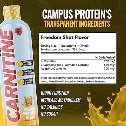 Campus Protein - Carnitine Liquid Supplement, Weight Loss Aid for Natural Energy Campus ProteinUS supplements