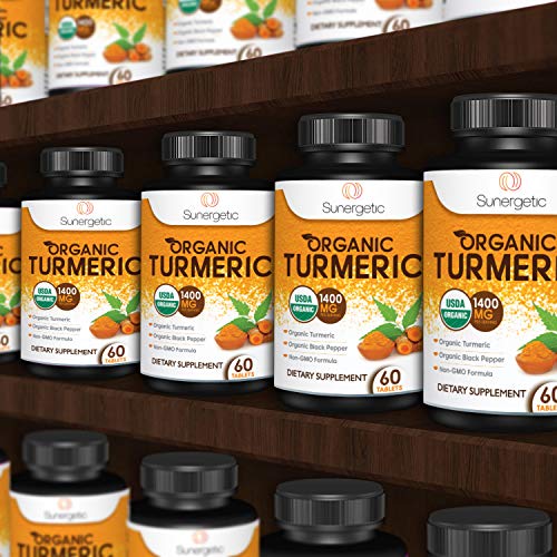 USDA Certified Organic Turmeric Supplement – Includes Organic Turmeric & Organic Black SunergeticUS supplements