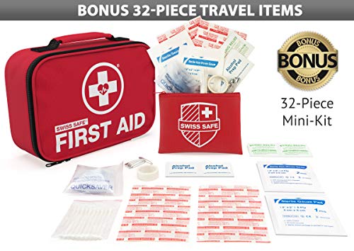 Swiss Safe 2-in-1 First Aid Kit (120 Piece) + Bonus 32-Piece Mini Kit Swiss SafeUS supplements