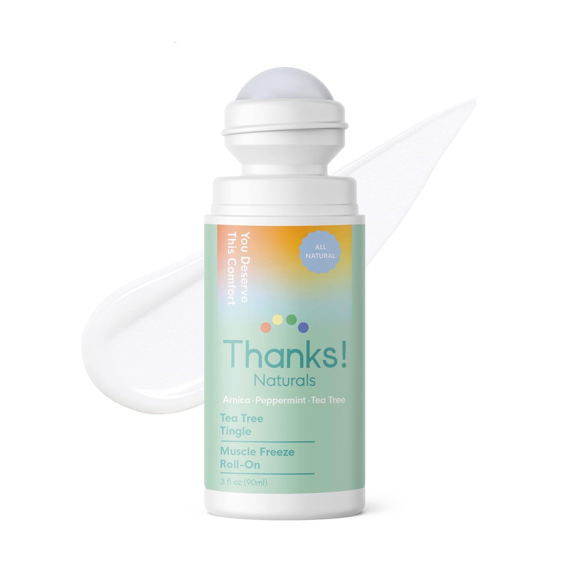 Thanks! Naturals Muscle Freeze Roll On, Tea Tree Tingle, Vegan, Cold Pressed Formula with Shea Butter, Eucalyptus & Peppermint, Use on Neck, Knees & Joints, Post Workout Essential, 3 FL OZ Thanks! NaturalsAu supplements