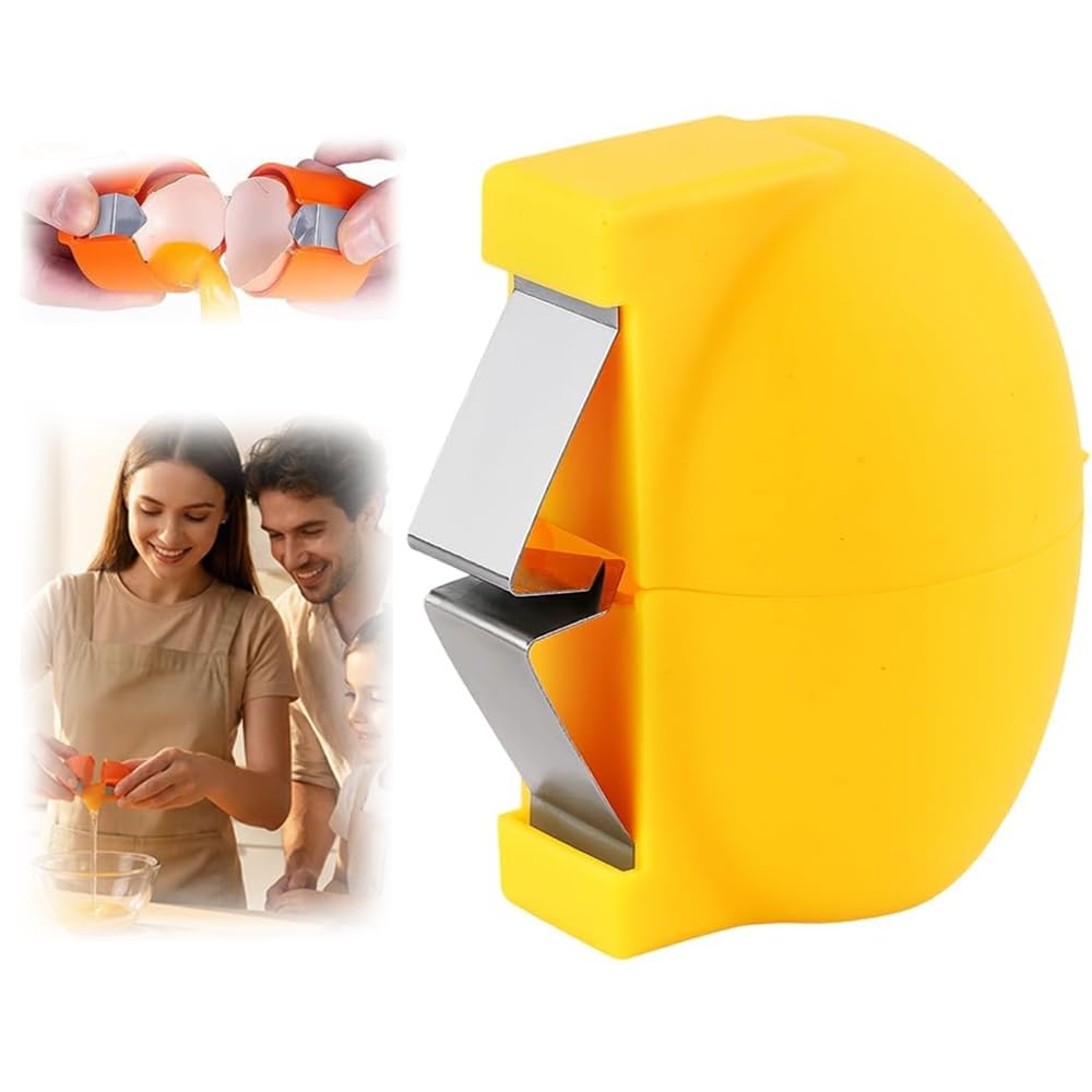 New Egg Shell Opener Egg Cracker Tool Stainless Steel, Multifunctional Egg Shell Opener for Raw Or Hard-Boiled Eggs, Kitchen Gadget for Cooking Baking (Yellow) CLRZOLAu supplements