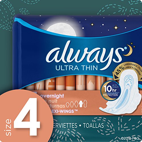 Always Ultra Thin Size 4 Overnight Pads With Wings Unscented, 14 Count (3700030165) AlwaysAu supplements