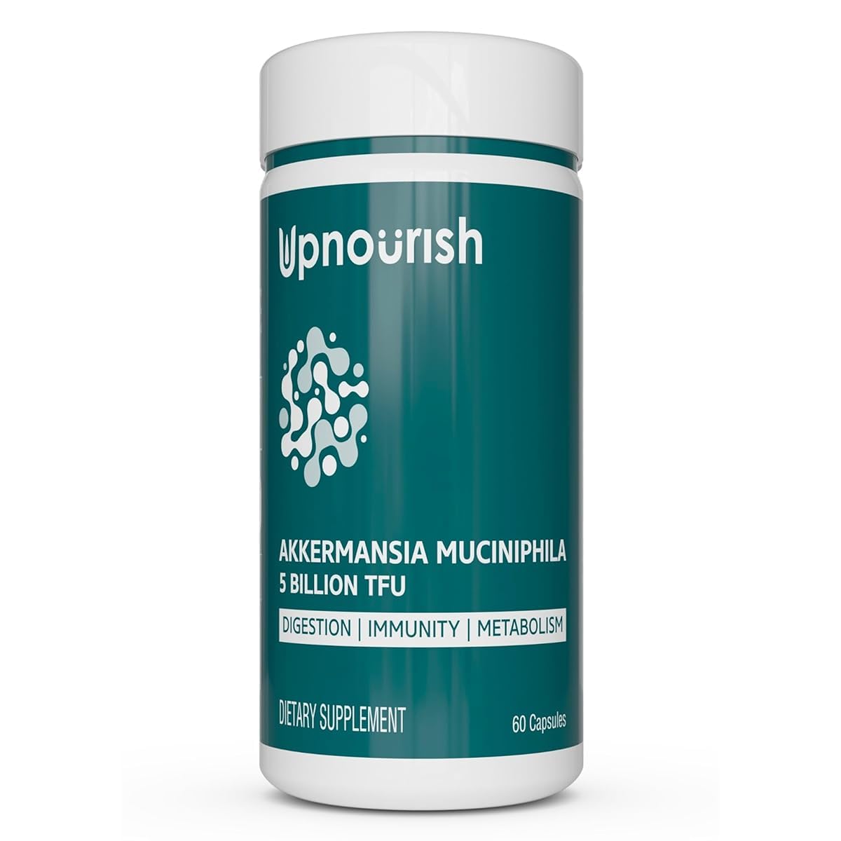UpNourish Probiotics for GLP-1 Support, 5 Billion TFU Akkermansia Muciniphila for Digestive Health, Leaky Gut, Immunity and Metabolic Health, Prebiotics and Probiotics for Women and Men, 60 Capsules UpNourishAu supplements
