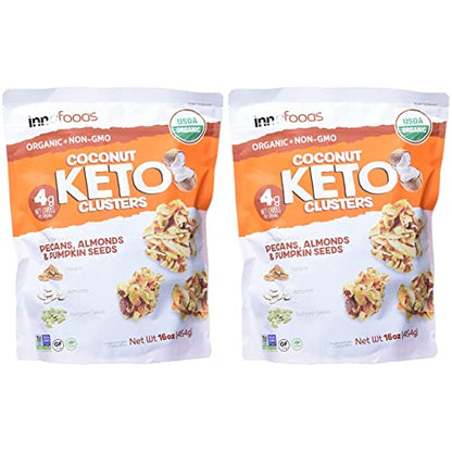 Inno Foods Organic Coconut Keto Cluster (Net Wt 16 Ounce), (Pack of 2) Inno FoodsUS supplements