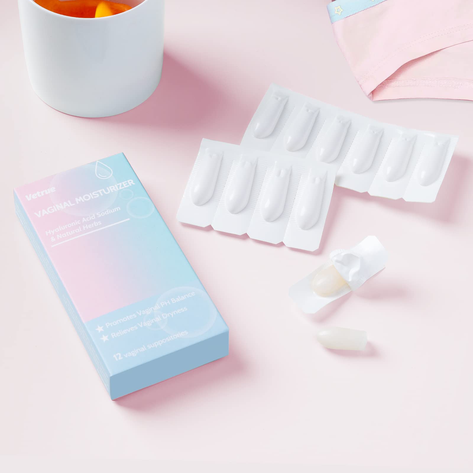 vetrue Intimate Moisturizer, Vaginal Suppository for Dryness & Discomfort, Feminine Long Lasting vetrueAu supplements