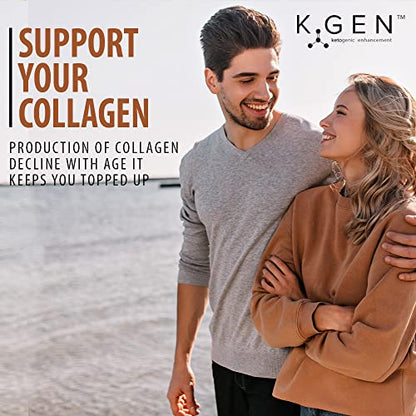 K-GEN™ Keto Collagen Protein Powder Natural Multi Collagen Chocolate Blend, Coconut MCT Vitamin C+B6 K GEN ketogenic enhancementUS supplements
