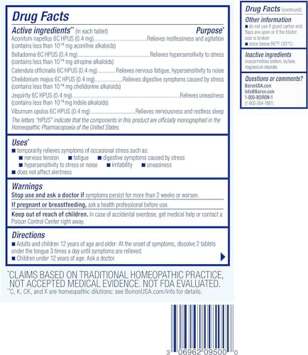 Boiron StressCalm for Relief of Stress, Anxiousness, Nervousness, Irritability, and Fatigue - 60 Count BoironAu supplements