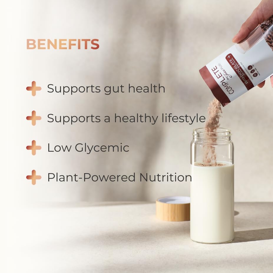 Complete by JuicePlus+ Dutch Chocolate Shakes - Plant-Based Nutrition - Whole Food Based Shake Powder with Protein, Fiber & Prebiotics - 30 Servings (2 Pouches, 15 Servings Each) Juice Plus+Au supplements