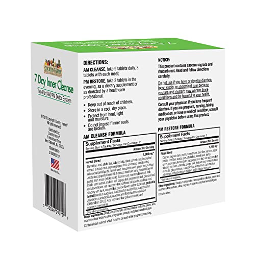 COUNTRY FARMS 7 Day Inner Cleanse, AM/PM Detox System, Detoxifying Herbs COUNTRY FARMSUS supplements