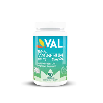 VAL Triple Magnesium Complex 400mg (Glycinate, Taurate & Citrate) for Muscle Relaxation, Sleep & Calm Energy, Vegan, Non-GMO, 90 Capsules VALAu supplements