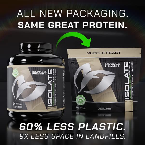 Muscle Feast Grass-Fed Whey Protein Isolate, All Natural Hormone Free Pasture Raised Muscle FeastUS supplements
