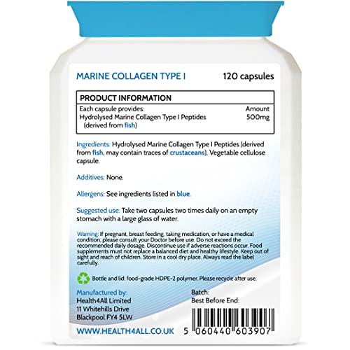 Health4All Marine Collagen Peptides Type I 120 Capsules (V) 2000mg Daily Dose Super Absorbable Health4AllAu supplements