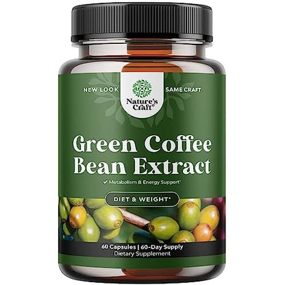Pure Green Coffee Bean Extract Supplement – Best for Weight Loss Appetite Suppressant Natures CraftUS supplements
