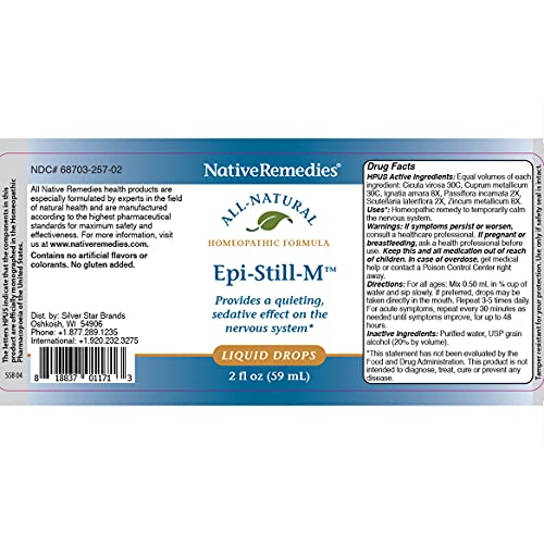 NativeRemedies Epi-Still-M - Natural Homeopathic Formula Provides a Quieting, Sedative Effect Native RemediesAu supplements