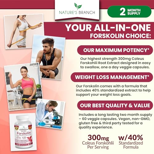 Premium 100% Ultra Pure Forskolin for Weight Loss Max Strength w/ 40% Standardized Nature's BranchAu supplements