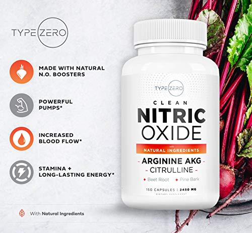 Type Zero Nitric Oxide 6X Booster, 150 Veggie Capsules - Natural Supplement - Beetroot Type ZeroAu supplements